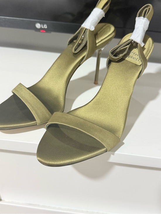 Jeffrey Campbell Shoes - Jeffrey Campbell  Olive-Stiletto satin - Elegant Evening Heels